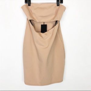 NBD Strapless Cutout Waist Sexy Club Mini Dress